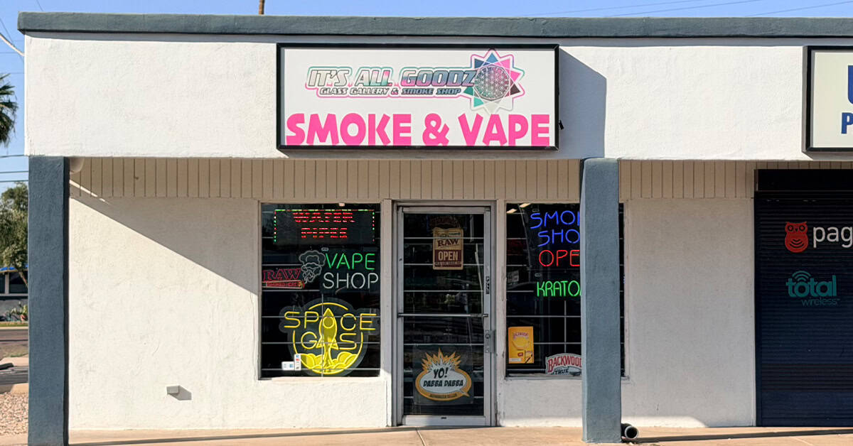 Smoke shop near Papago Vista and Rancho Ventura in Phoenix located at It’s All Goodz McDowell