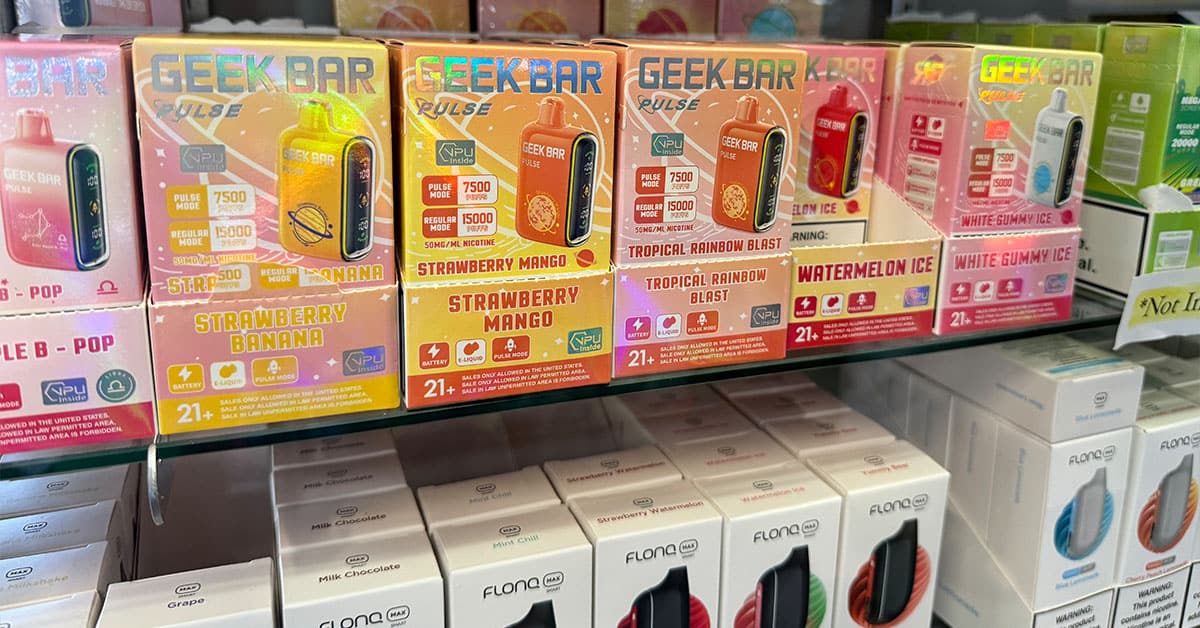 Top disposable vapes available in Phoenix in 2026 displayed at It’s All Goodz Smoke Shop