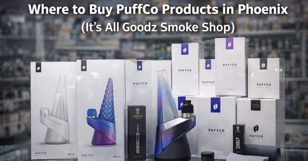 PuffCo products and concentrate accessories available at It’s All Goodz smoke shop in Phoenix