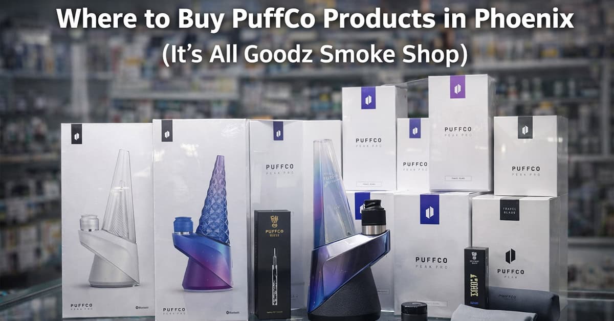 PuffCo products and concentrate accessories available at It’s All Goodz smoke shop in Phoenix